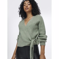 ONLY Wrap Strik Cardigan Mia Granite Green